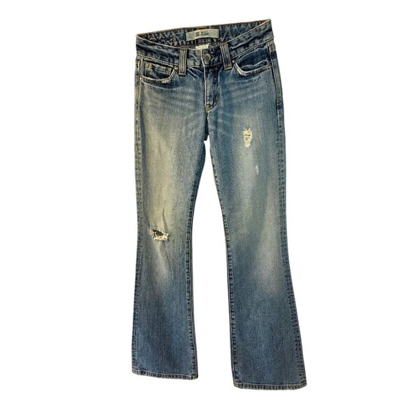 Gap Curvy Boot Cut Jean Y2K Women Sz 1R / Jr 24 x32 Low Rise Distress Light Wash - Picture 7 of 10